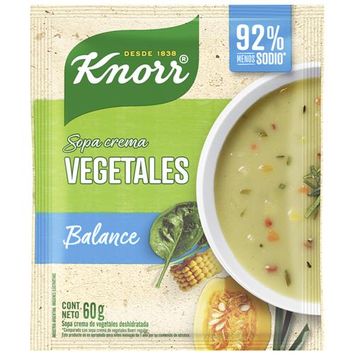 SOPA CREMA VEGETALES BALANCE KNOR X60G