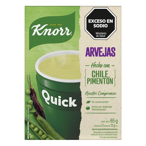 SOPA QUICK ARVEJA C/CHILE PIMENTON KNOOR x 5 sobres