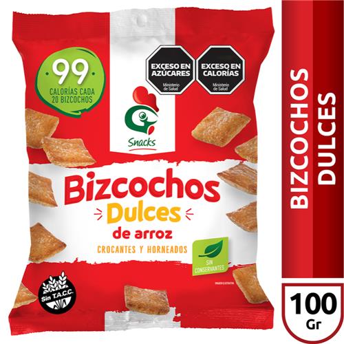 BIZCOCHOS SNACK ARROZ DULCES GALLO x 100g