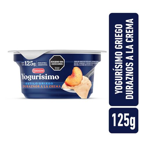 YOGUR ESTILO GRIEGO YOGURISIMO DURAZNO x 125g