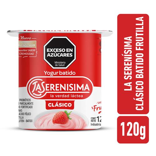 YOGUR BATIDO FRUTILLA LA SERENISIMA x 120g