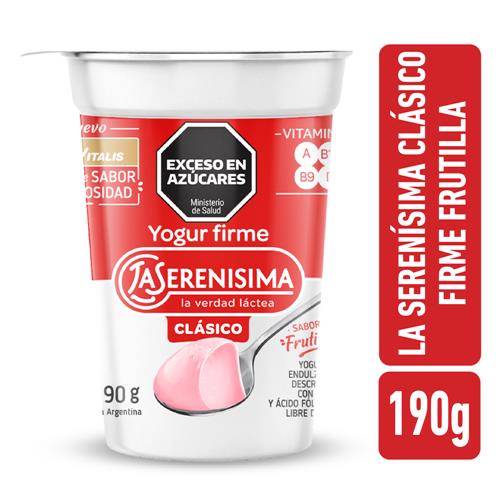 YOGUR FIRME ENTERO FRUTILLA LA SERENISIMA x 190g