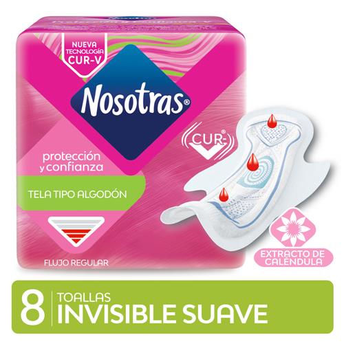 TOALLA FEMENINA NOSOTRAS INVISIBLE SUAVE CUR X8