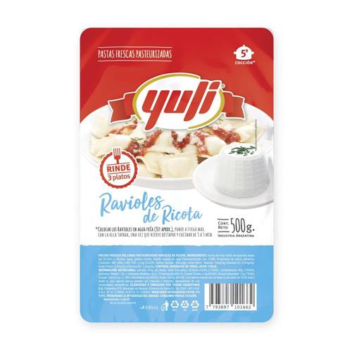 RAVIOLES DE RICOTA YULI X 500 GR