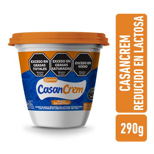 QUESO CREMA REDUCIDO EN LACTOSA CASANCREM x 290g