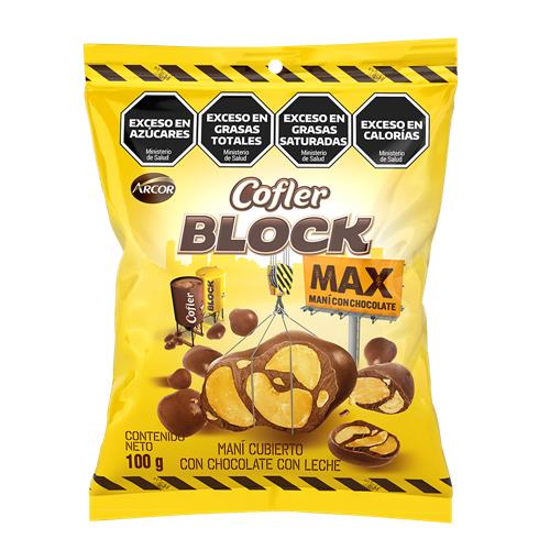 MANI C/CHOCO COFLER BLOCK MAX x100grs