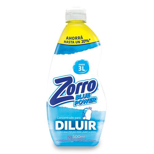 JABON LIQ P/DILUIR BLUE POWER ZORRO x 500ml