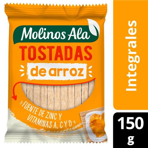 TOSTADAS DE ARROZ INTEGRALES MOLINOS ALA x 150g