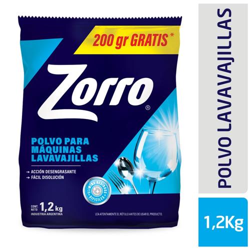 POLVO LAVAVAJILLAS ZORRO x 1.2k