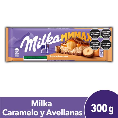 CHOCOLATE CARAMELO Y AVELLANAS MILKA x 300g