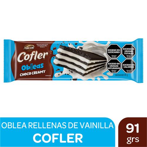 OBLEA COFLER CHOCOLATE/VAINILLA X 91G