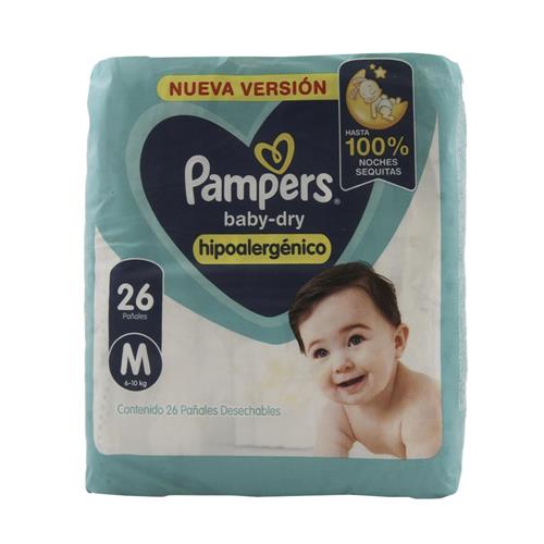 PAÑALES PAMPERS BABY DRY  M X26