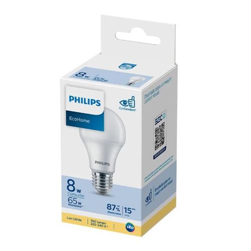 LAMPARA PHILIPS LUZ CALIDA 8 W