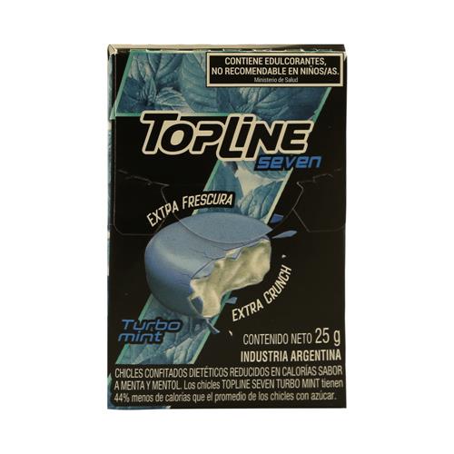 CHICLE TURBO MINT TOPLINE SEVEN x 25g