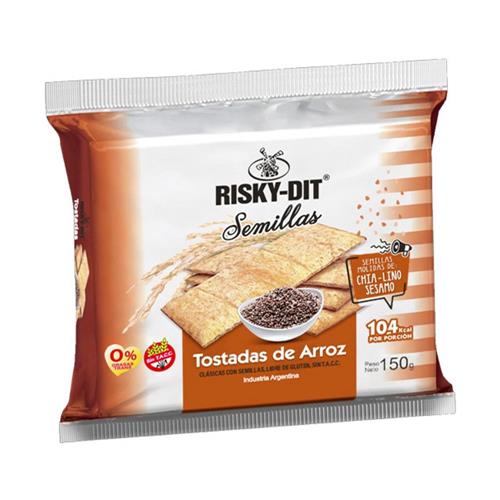 TOSTADAS DE ARROZ RISKY DIET CHIA LINO SESAMO x 150g