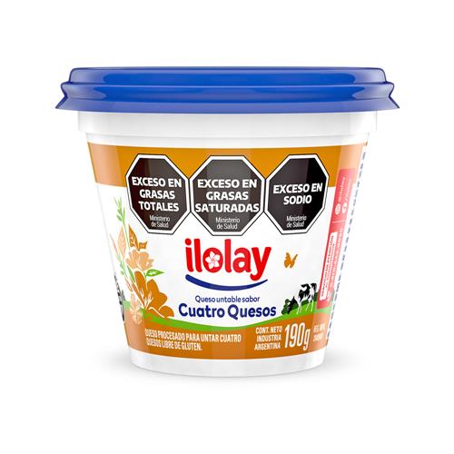 QUESO UNTABLE 4 QUESOS ILOLAY x 190g