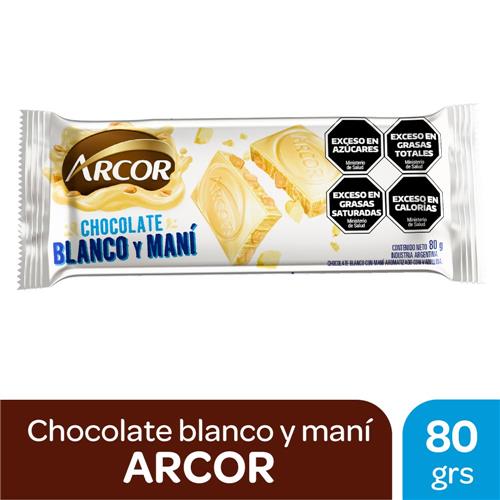 CHOCOLATE ARCOR BLANCO Y MANI 80g