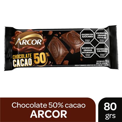 CHOCOLATE ARCOR 50% CACAO X 80GRS