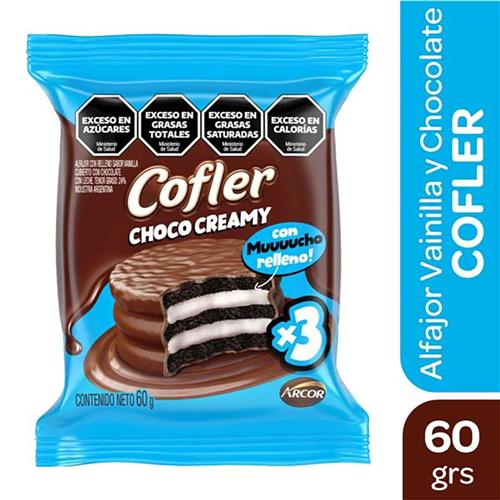ALFAJOR HELADO COFLER CHOCO CREAMY X62GRS