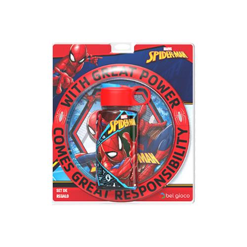 SET PLATO + BOTELLA FLIP SPIDERMAN