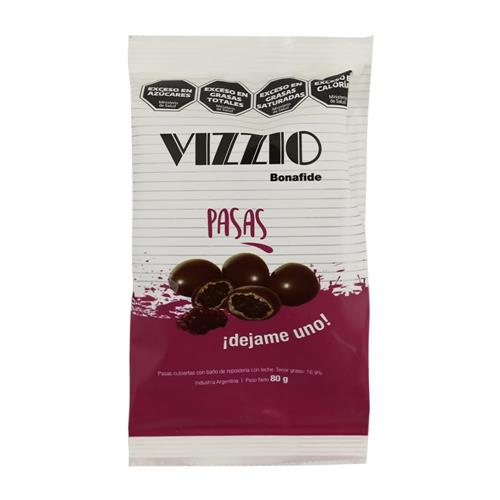 PASAS UVA C/CHOCOLATE VIZZIO 80g