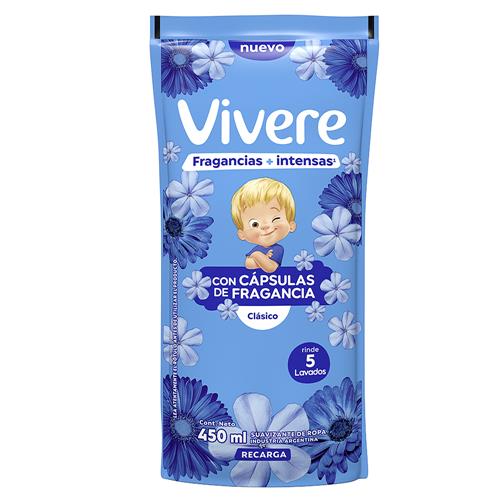 SUAVIZANTE VIVERE CLASICO MAS INT DP X 450ML