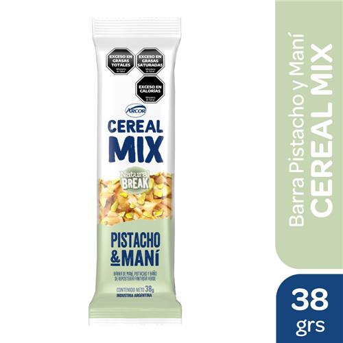 BARRA CEREAL MIX PISTACHO Y MANI  X38GRS
