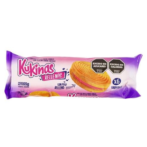 GALLETITAS RELL FRUTILLA KUKINAS x 6u 65gr