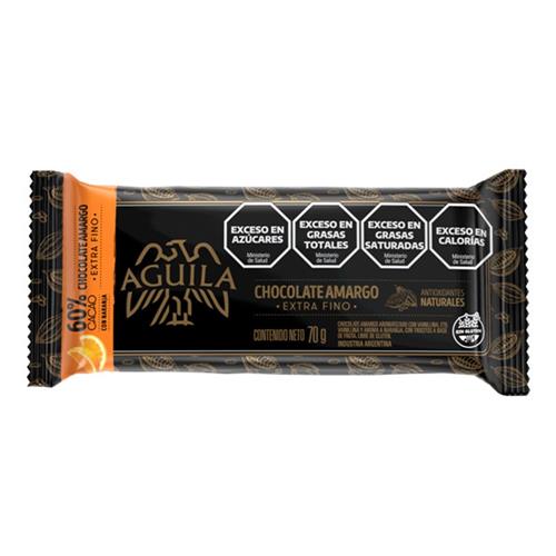CHOCOLATE AGUILA 60% CACAO C/NARANJA X70GRS