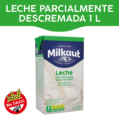 LECHE DESCREMADA LARGA VIDA MILKAUT x1lts