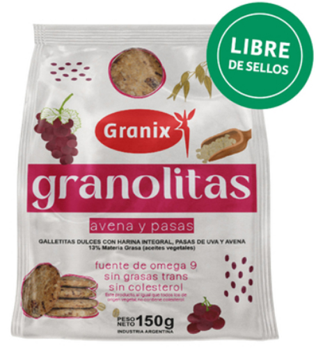 GALLETITAS AVENA Y PASAS GRANOLITAS x 150g