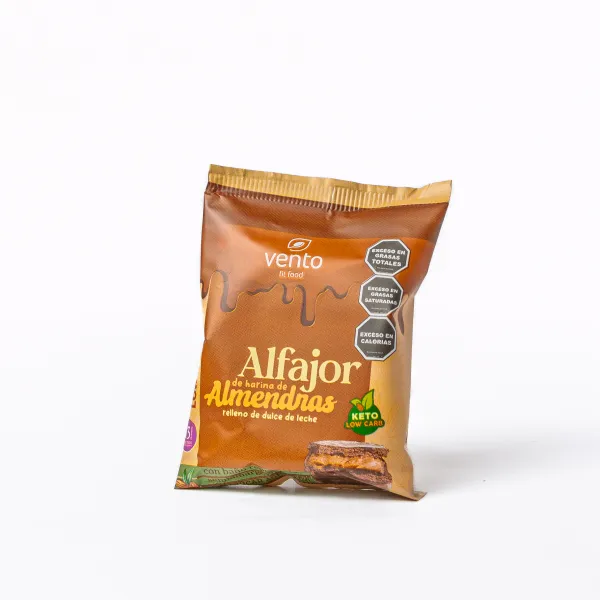 ALFAJOR KETO DULCE DE LECHE S/AZUCAR VENTO X 53grs