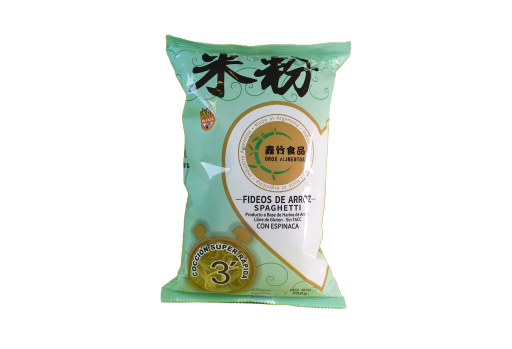 FIDEOS DE ARROZ CON ESPINACA OROX x200grs
