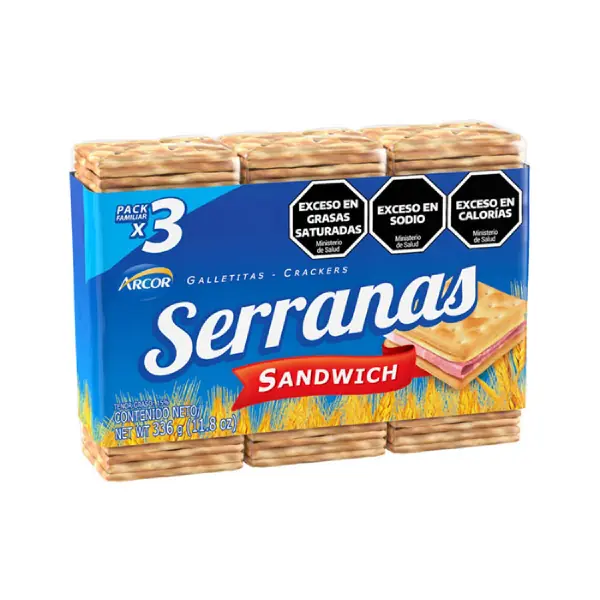 GALLETITAS SERRANAS SANDWICH ARCOR x336grs