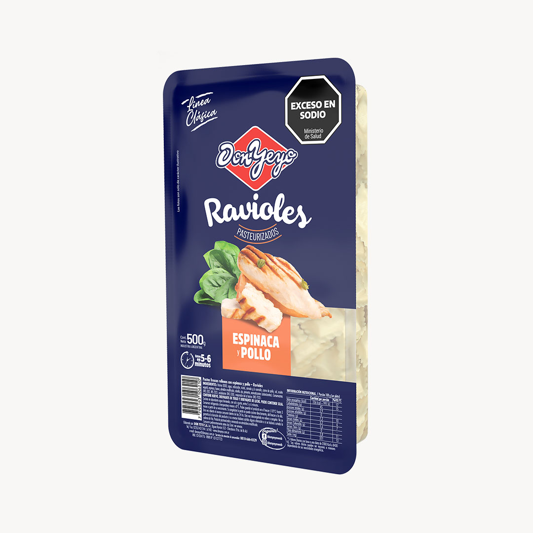 RAVIOLES POLLO Y ESPINACA DON YEYO x 500g
