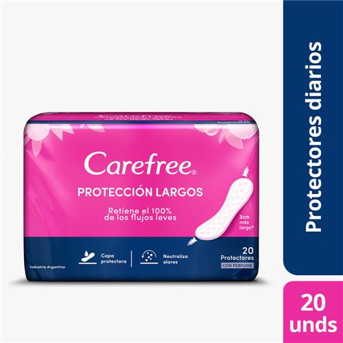 PROTECTORES DIARIOS LARGOS CAREFREE x20un