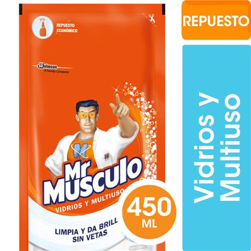 LIMPIA VIDRIOS Y MULTIUSO MR MUSCULO DP x450ml