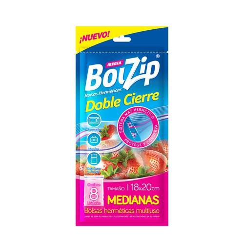 BOLZIP DOBLE CIERRE MED x 8u