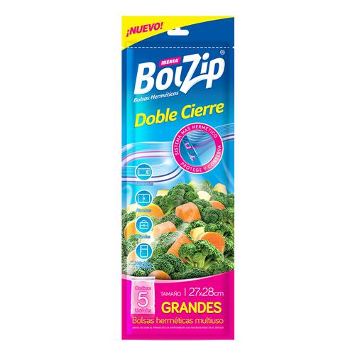 BOLZIP DOBLE CIERRE GRANDE x 5u