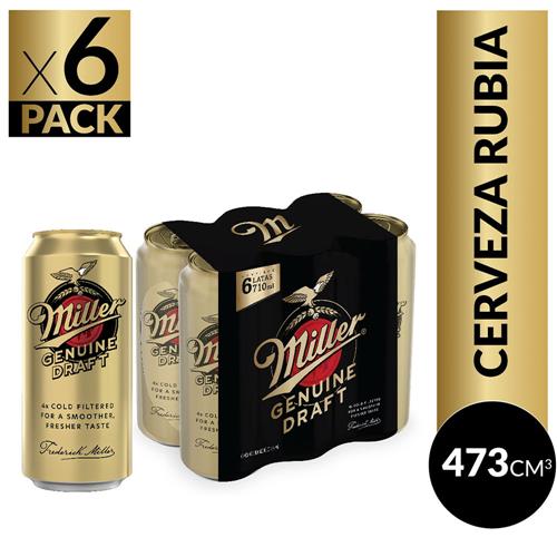 CERVEZA MILLER PACK 473cc x 6u