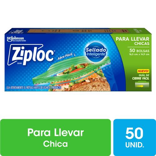 BOLSA P/LLEVAR CHICA ZIPLOC x 50u