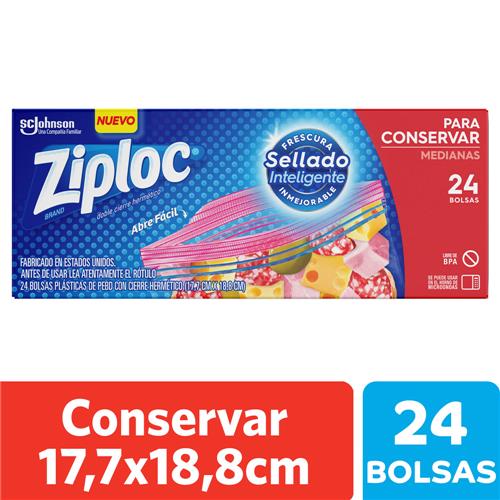 BOLSAS CONSERVA ZIPLOC CAJA x24