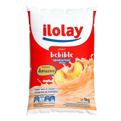 YOGURT SACHET ENTERO DURAZNO ILOLAY x 900 g