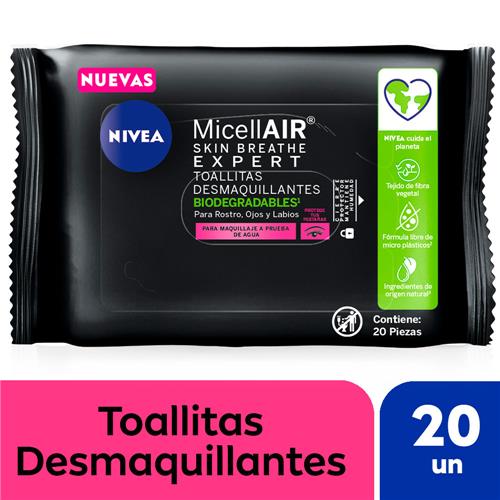 TOALLAS DESMAQ. MICELLAIR BLACK NIVEA x 20u