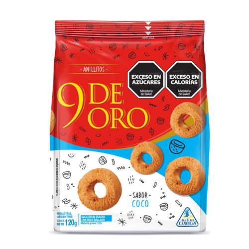 GALLETITA ANILLO COCO 9 DE ORO x 120g