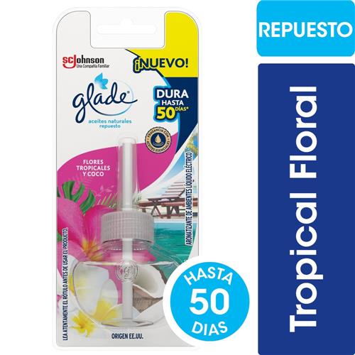 ACEITE NAT REP FLORES TROP Y COCO GLADE x 21ml