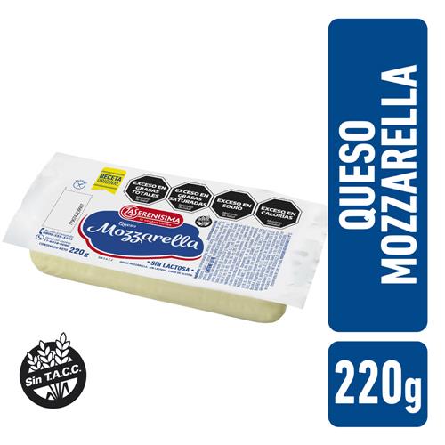 MOZZARELLA S/LACTOSA LA SERENISIMA x 220g