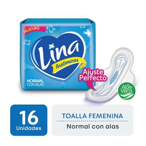 TOALLAS FEM C/ALAS NORMAL ANOTOM LINA x16u