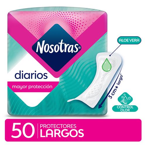 PROTECTORES DIARIOS LARGOS NOSOTRAS x50uni