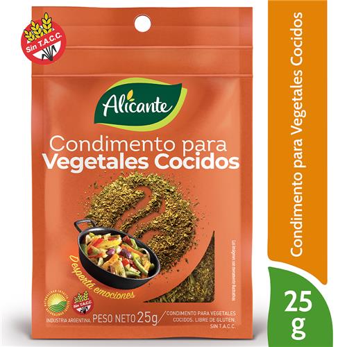 CONDIMENTO P/VEGETALES ALICANTE SIN TACC x 25 g